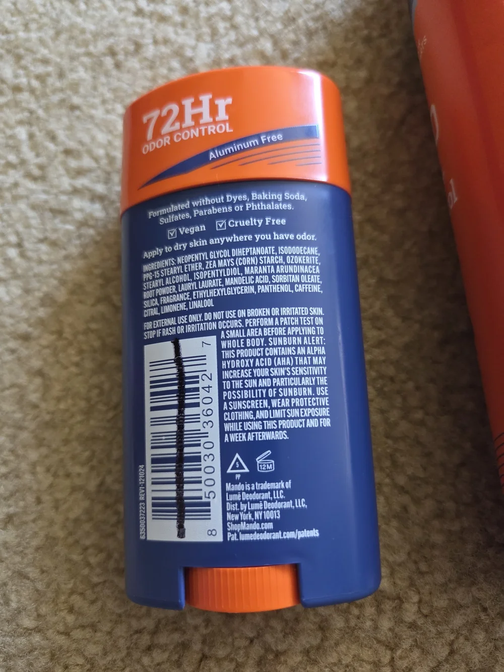 Mando Pro Sport Whole Body Deodorant Stick 2.65 oz + Spray 4.3 oz Aluminum-Free